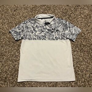 Under Armour White Short Sleeve Polo Shirt Boys Youth Large